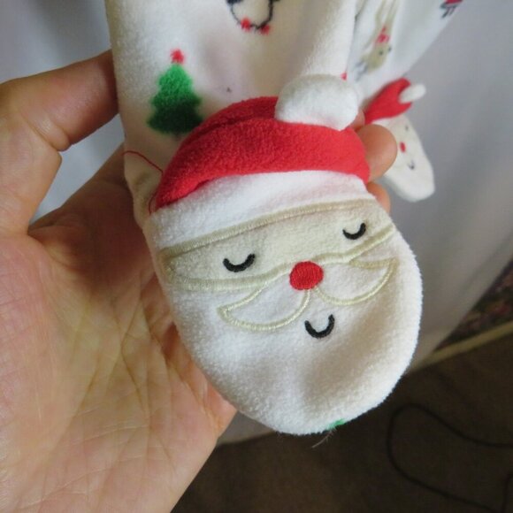 Baby Santa Christmas Footed Bodysuit Embroidered with Embroidered Bib - Picture 7 of 14